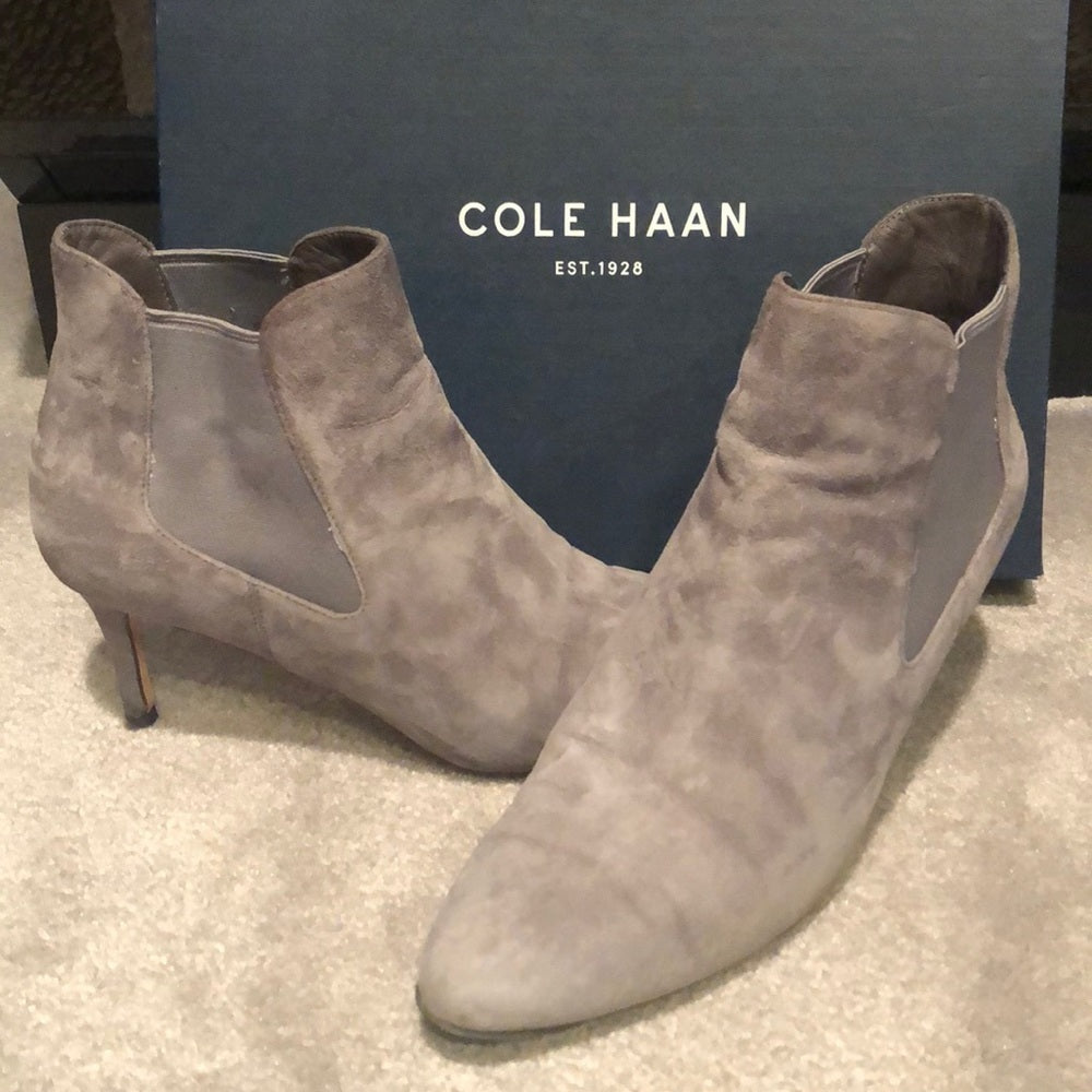 Cole Haan Grey Suede Boots Size 9.5