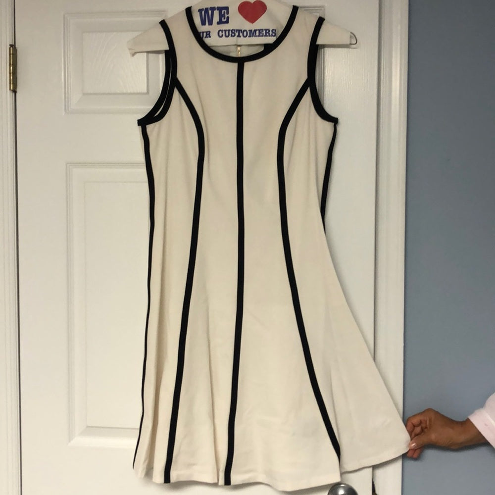 Ralph Lauren Black and Off White Dress Size 10
