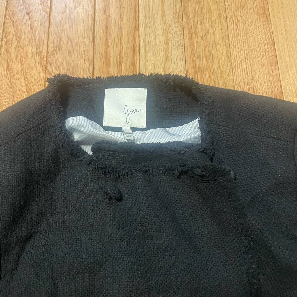 Joie Black Jacket with White Inner Lining Size Large
