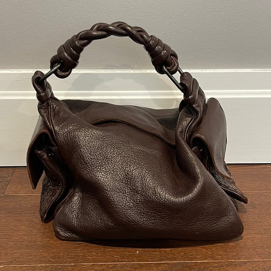 BOTTEGA VENETA Cervo Cocker Hobo Chocolate Brown