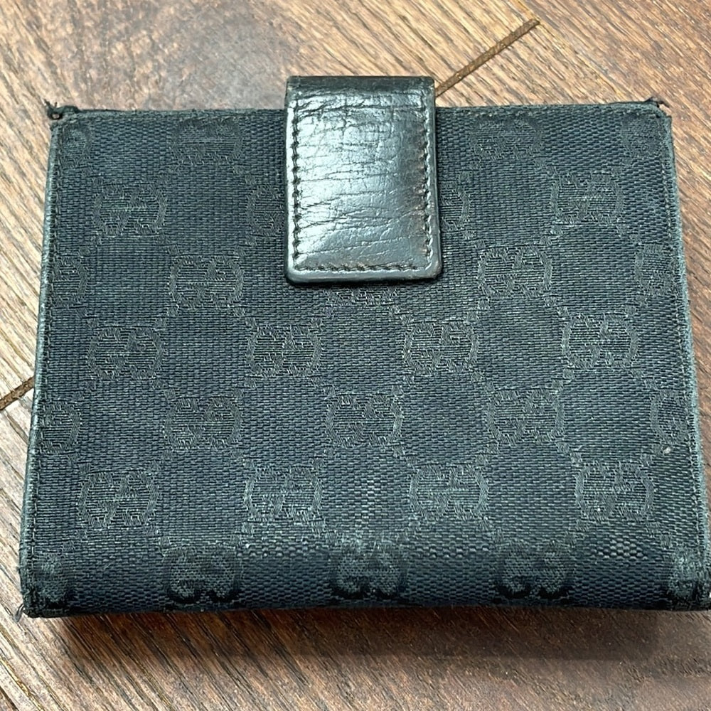 Gucci Women’s Horsebit Black Canvas Wallet