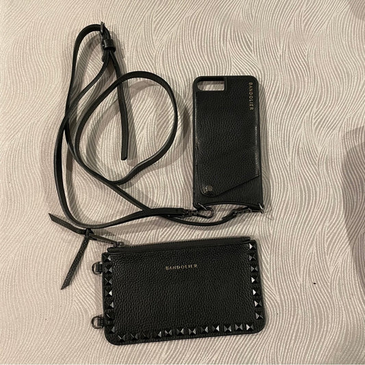 Bandolier Black Zipper Wallet Pouch and Apple IPhone 8 Case