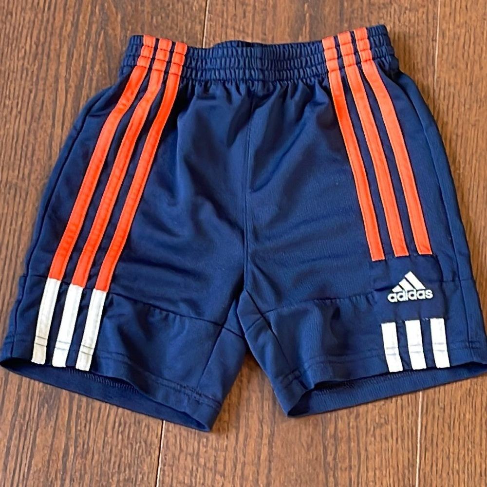 Adidas Boys Navy Shorts With Orange Size 5