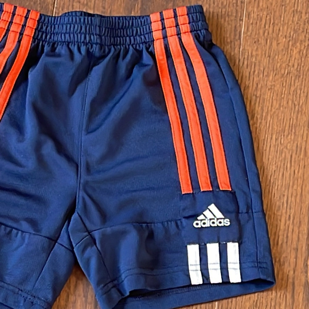 Adidas Boys Navy Shorts With Orange Size 5