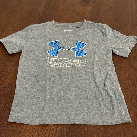 Under Armour Boys Grey and Blue Short Sleeve T-Shirt Size 5