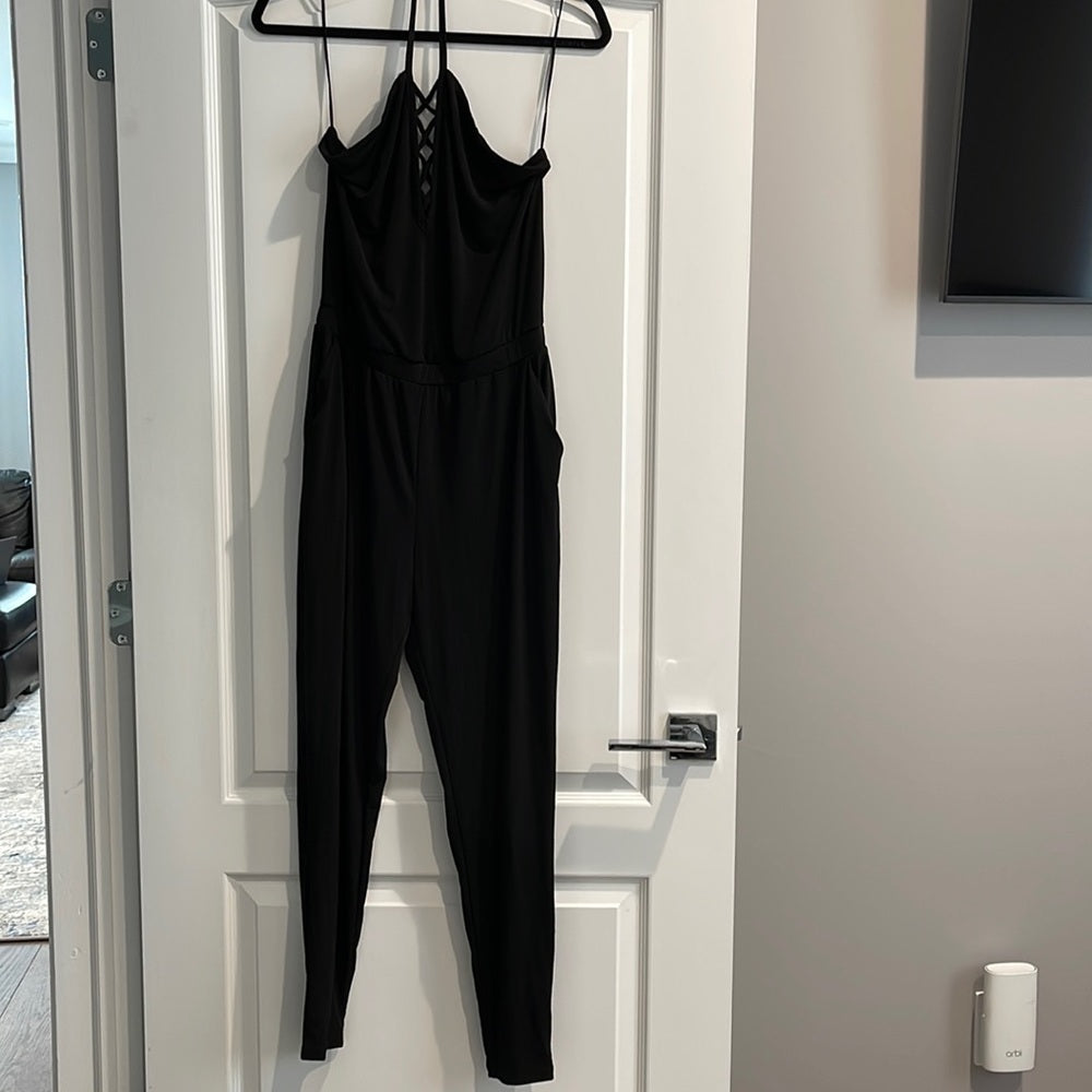 GUESS Women’s Black Halter Jumpsuit Size Small