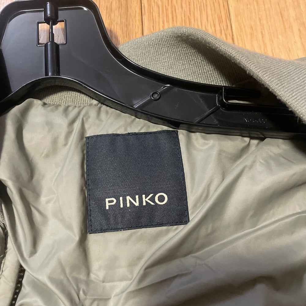 Pinko Army Green Zip Up Jacket Size 4