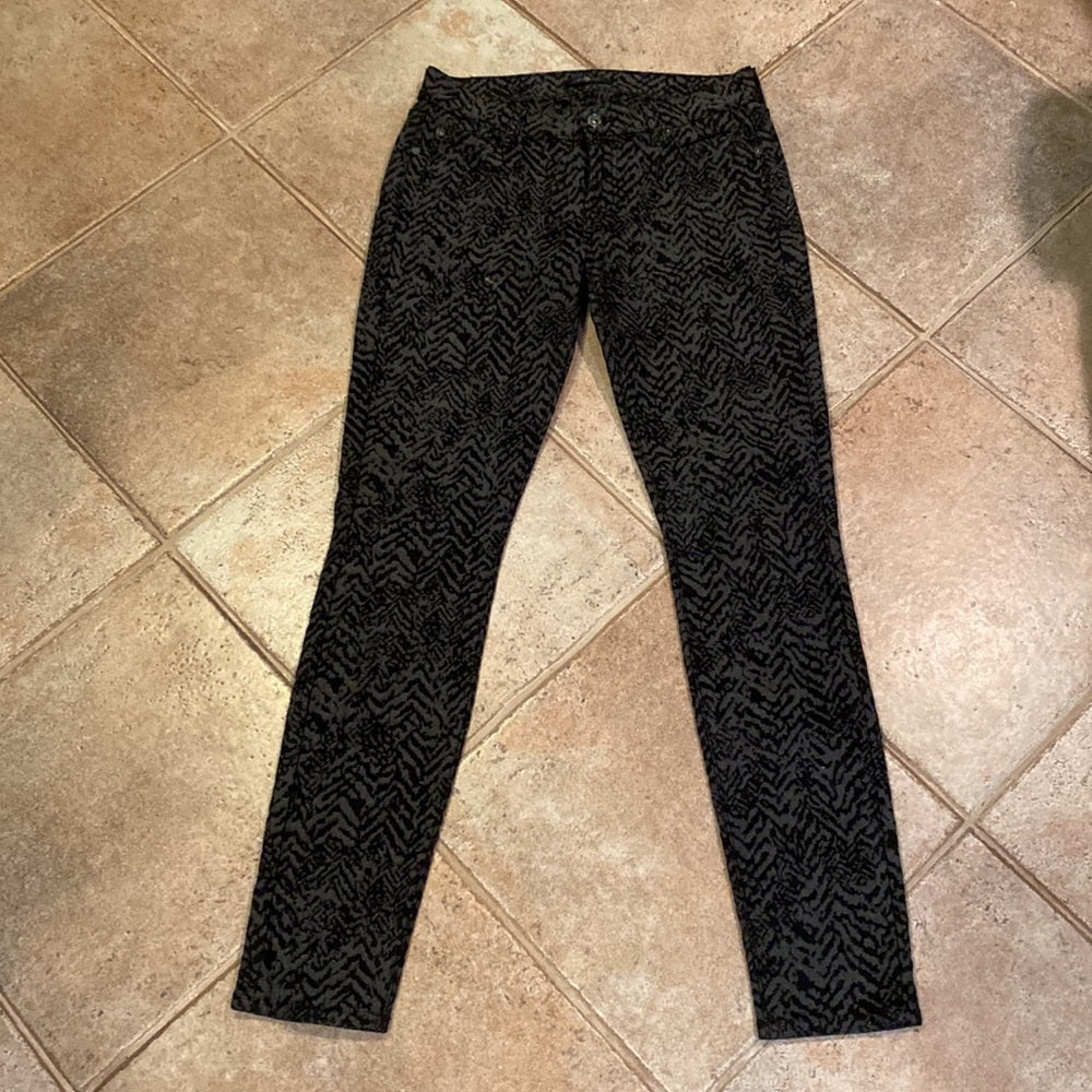7 For All Man Kind Womens Black Patterned Pants Size 28