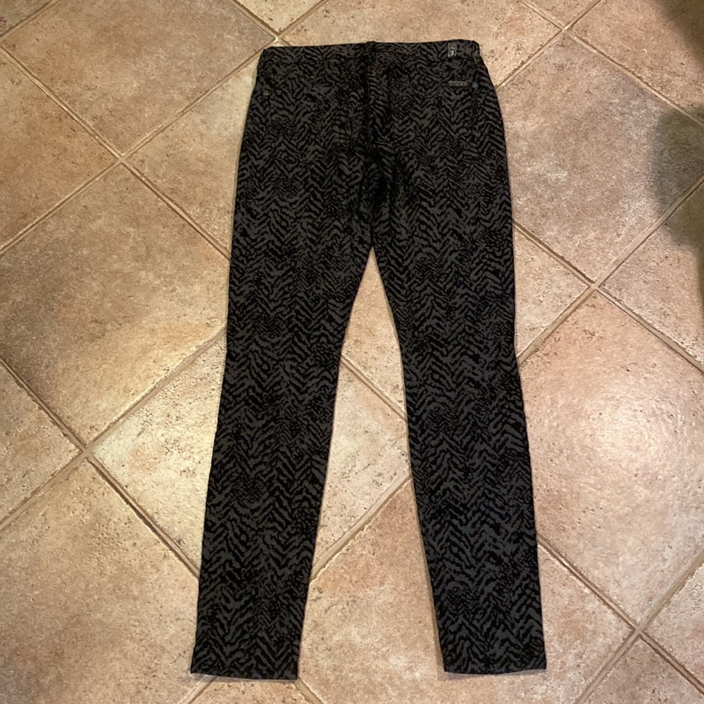 7 For All Man Kind Womens Black Patterned Pants Size 28