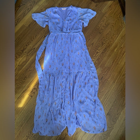 Re:named Lavender Floral Maxi Dress Size Large