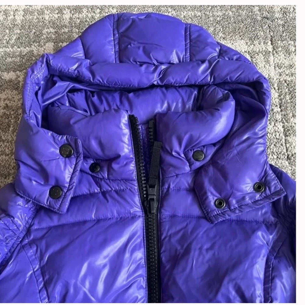 NWT S13 Girls Purple Hooded Puffer Jacket Size 2