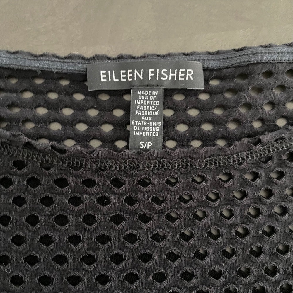 Eileen Fisher Black See Through Tank Top Size Small Petite