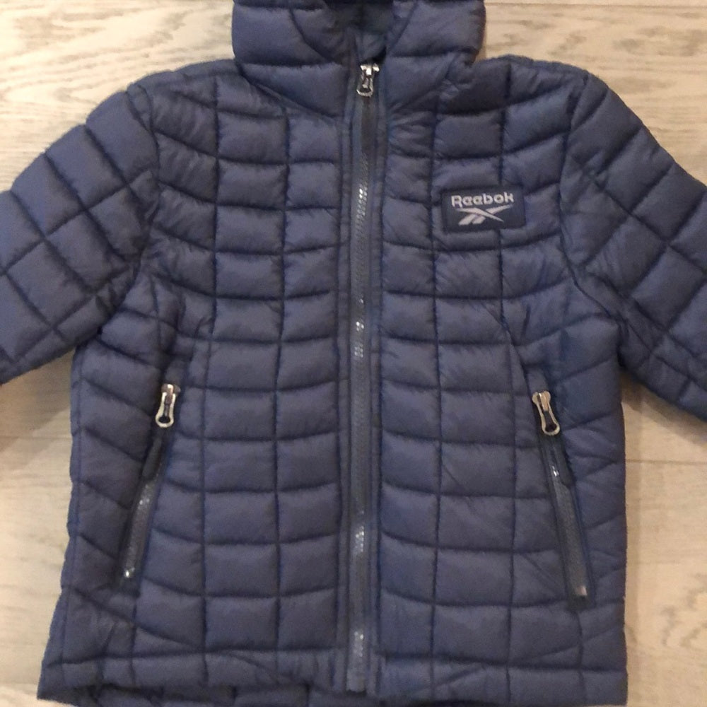 NWT Reebok Navy Boys Puffer Hooded Jacket Size 4