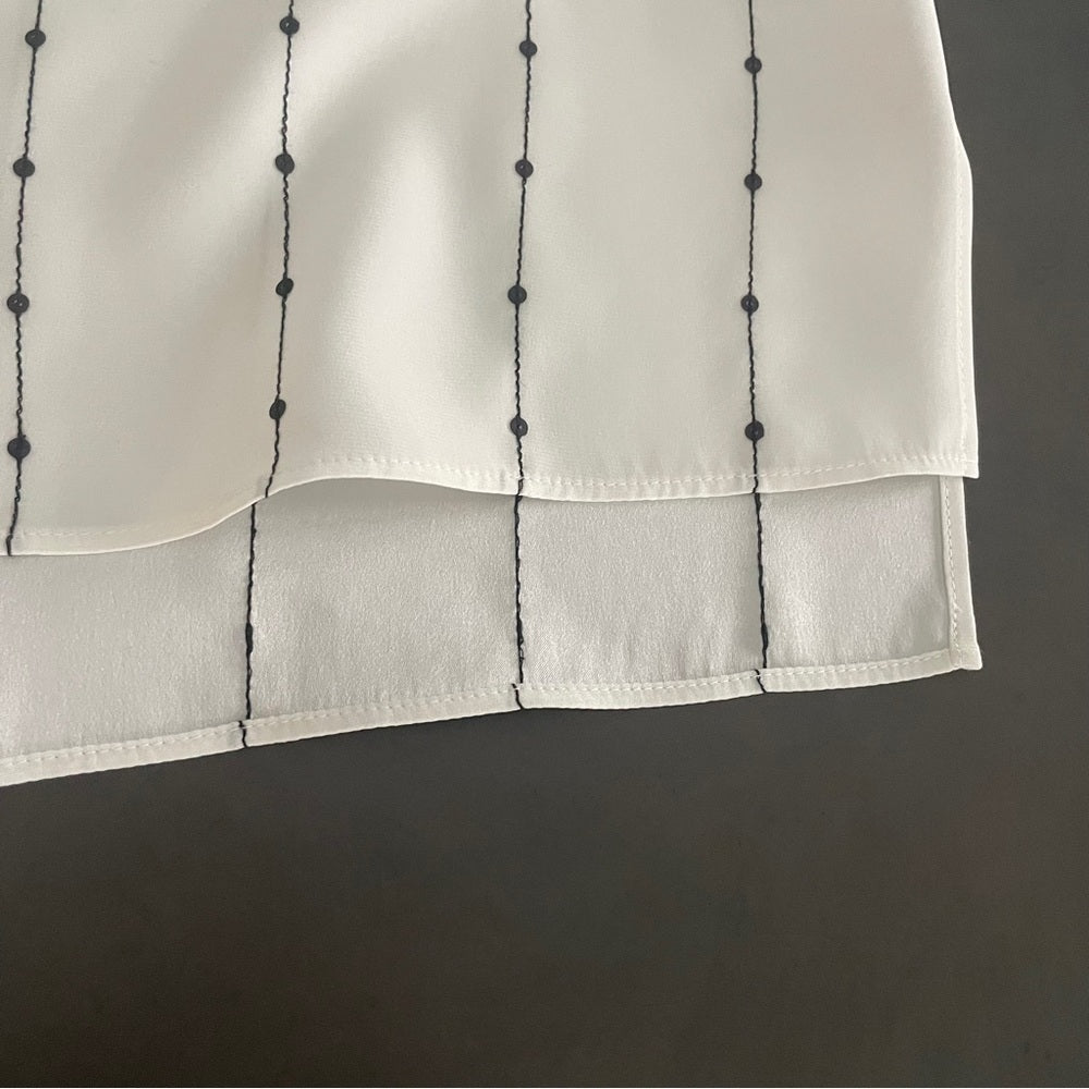 Lafayette 148 White Silk Sleeveless Top Size Medium