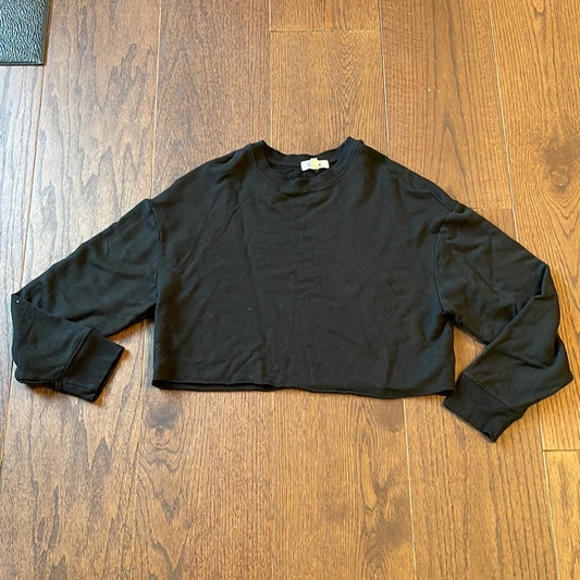 Girls Garage Black Cropped Sweatshirt Size XS