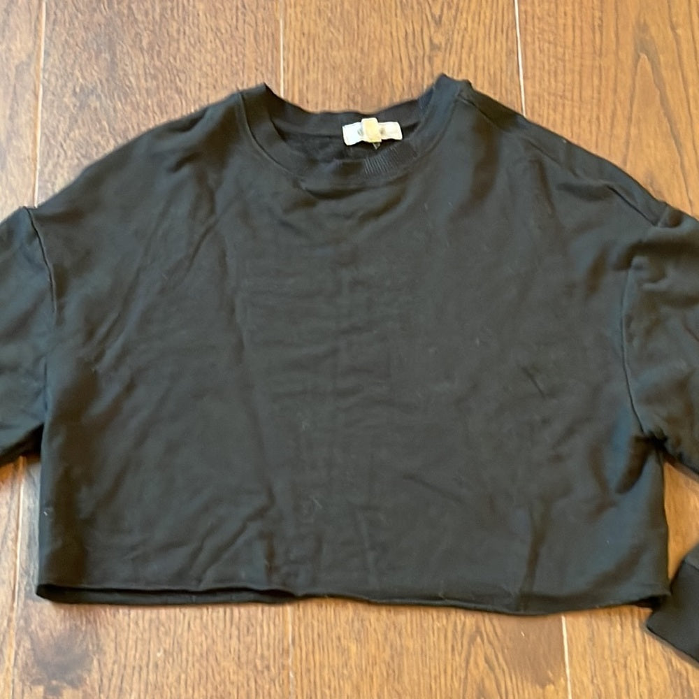 Girls Garage Black Cropped Sweatshirt Size XS