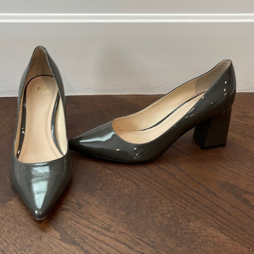 MARC Fisher Grey Patent Leather Pumps Size 8.5