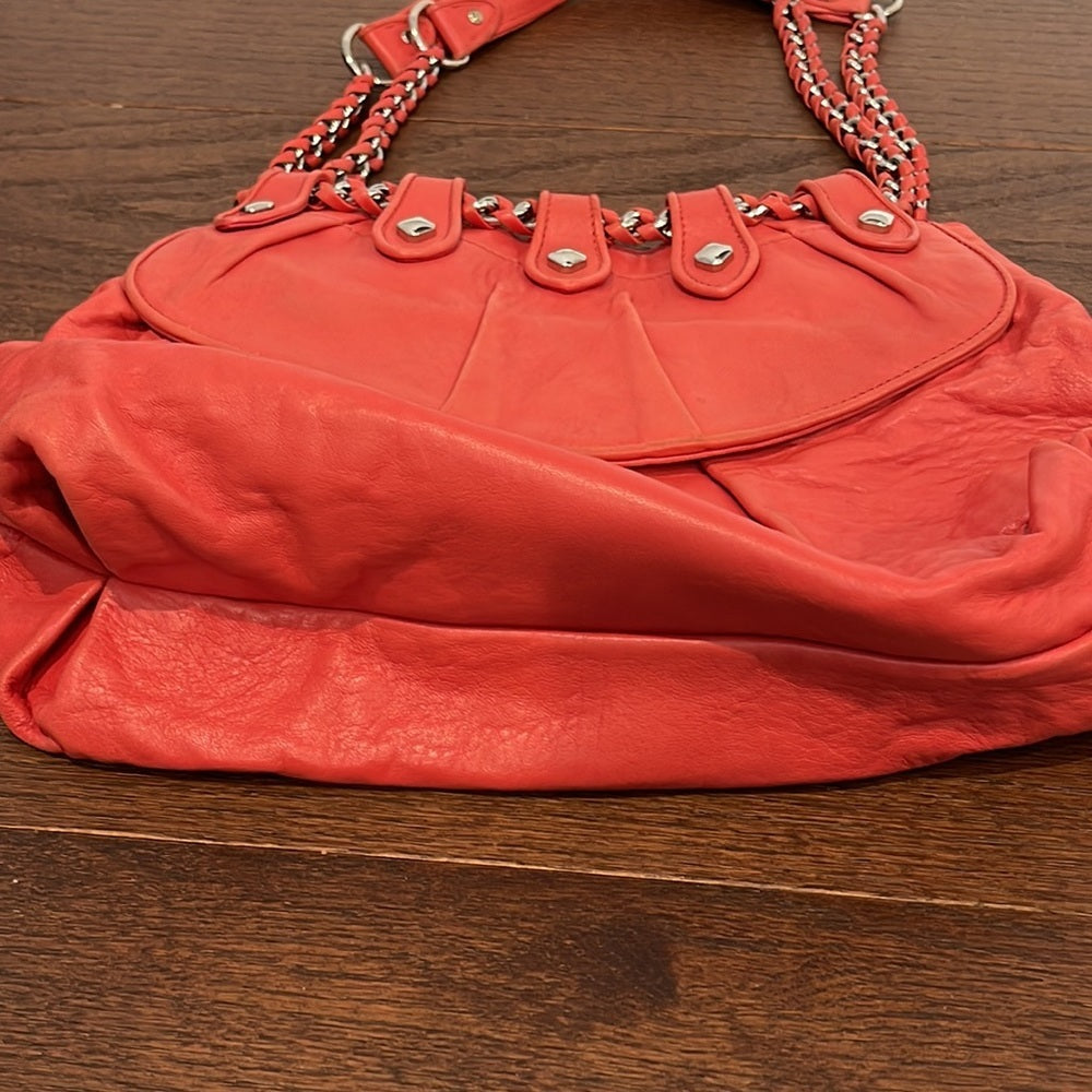 MCM Women’s Peach Leather Shoulder Bag