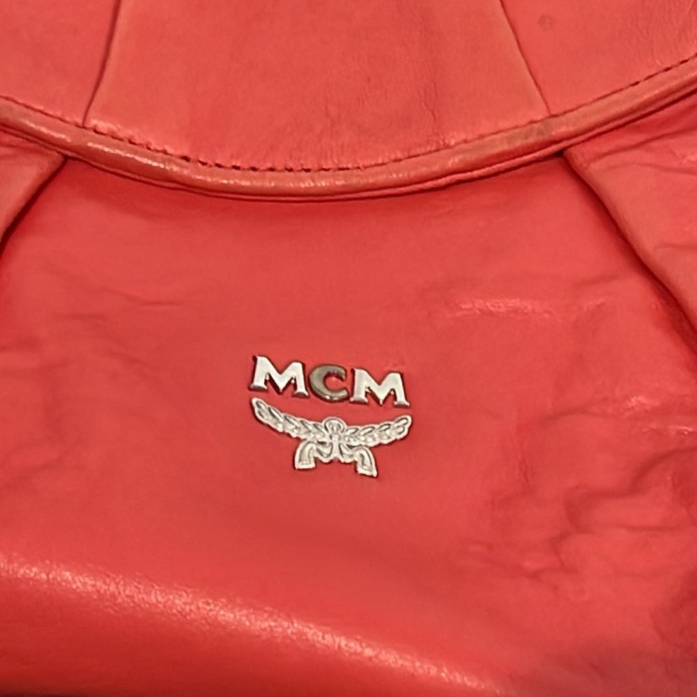 MCM Women’s Peach Leather Shoulder Bag