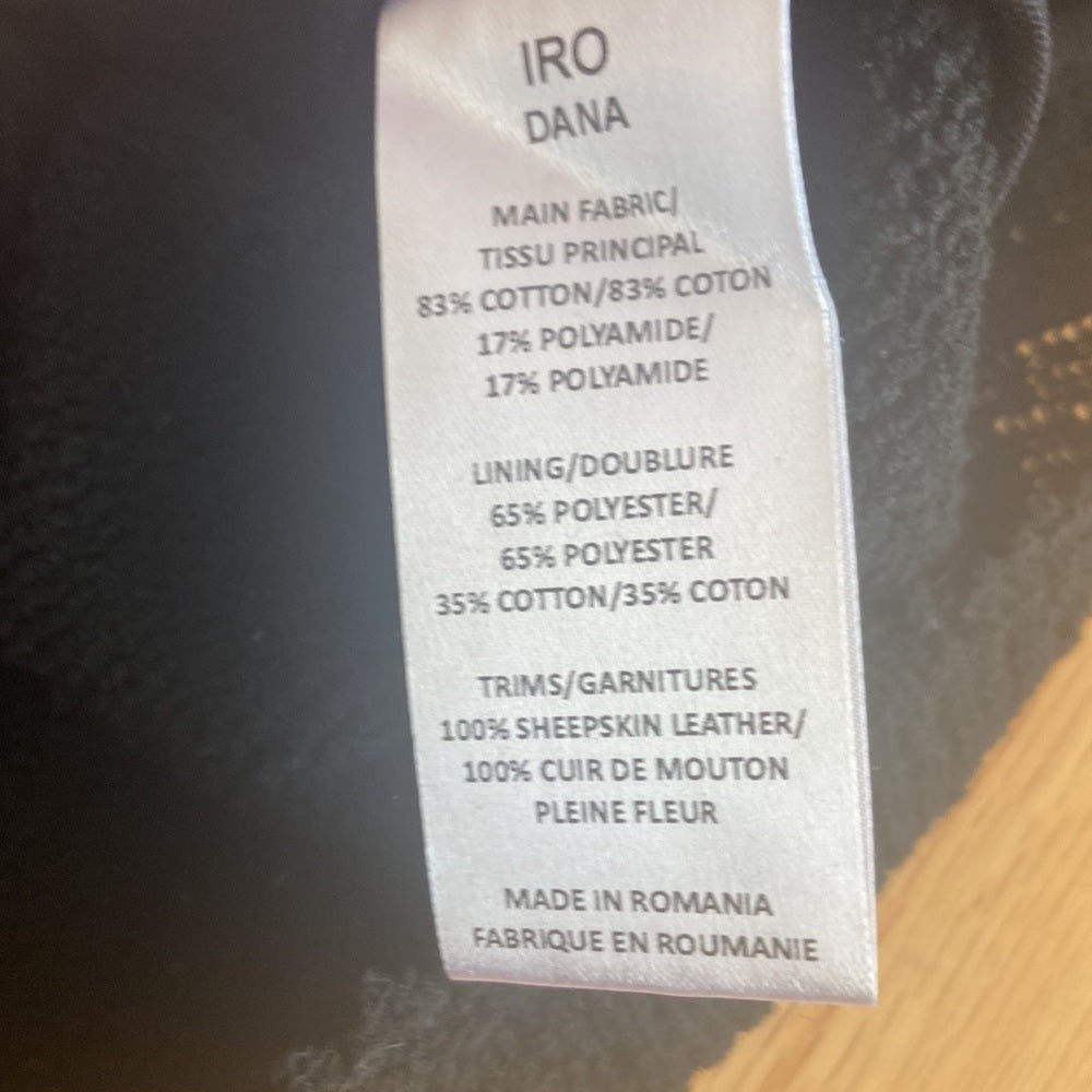 Women’s IRO blazer. Black with white. Size 38