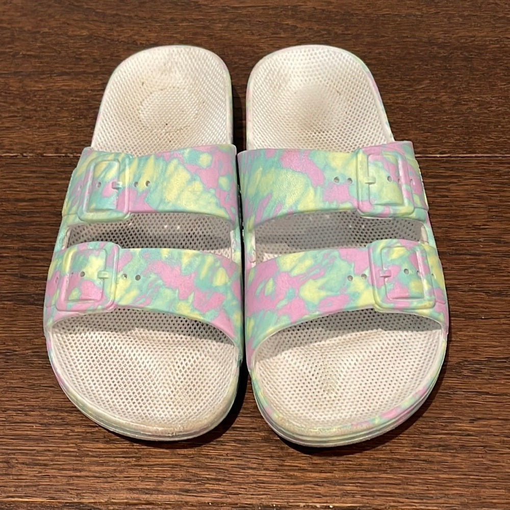 Freedom Moses Girls Purple/Green/Blue Sandals Size 34/35 - 4/5