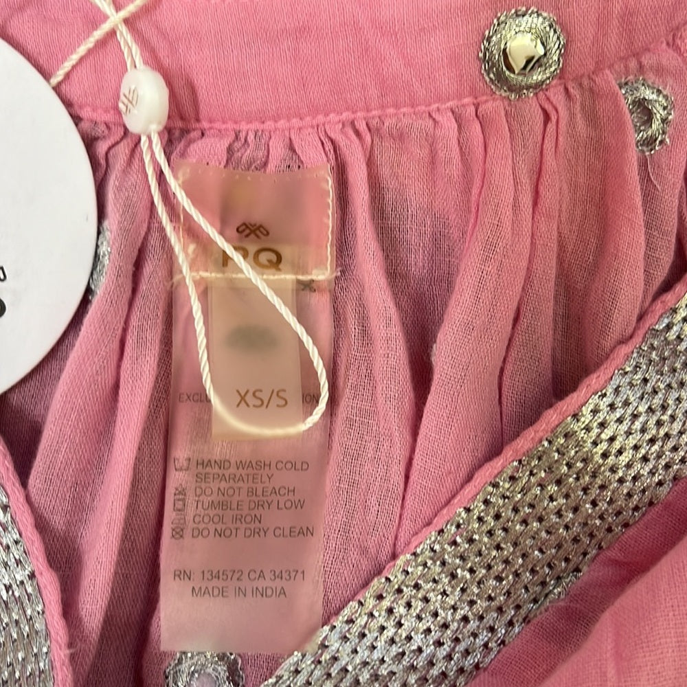 NWT Amanda Stanton PQ Pink Women’s Flowy Long Sleeve Dress Size XS/S