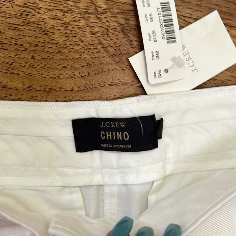 NWT J Crew Chino Women’s White Shorts Size 00