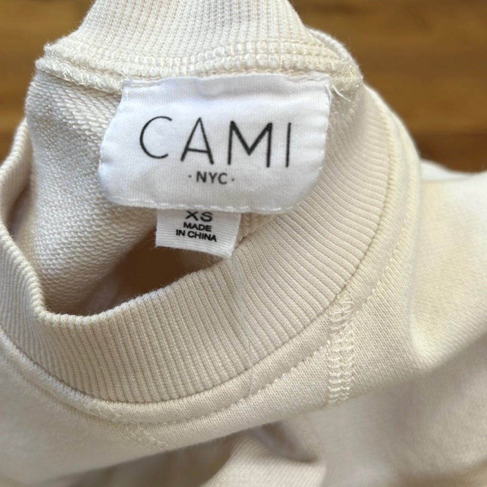 Cami NYC Women’s Cream Sweatshirt With Ruffled Sleeves Size XS