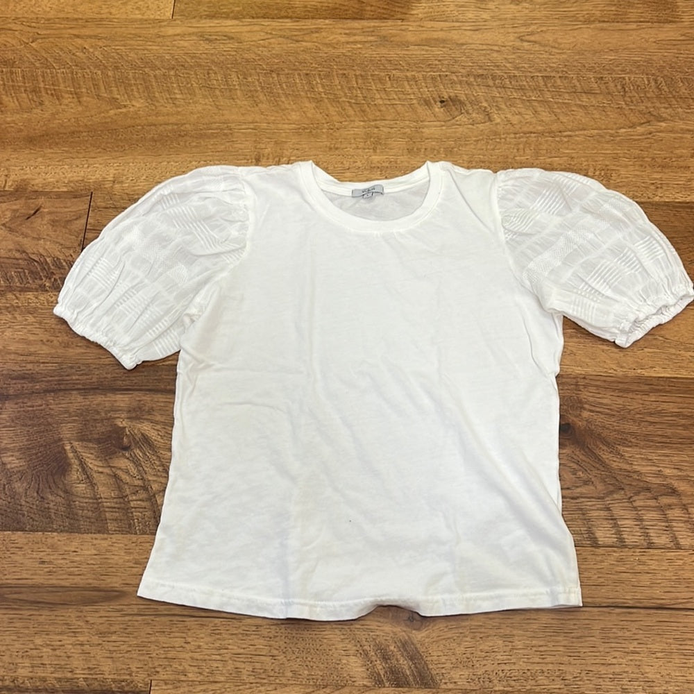 Rails Women’s White Short Sleeve Top with Puffy Sleeves Size S