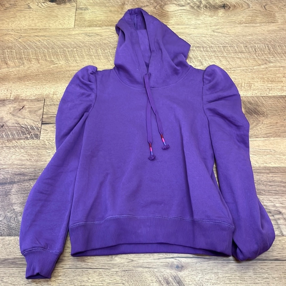 Rebecca Minkoff Women’s Purple Hooded Sweatshirt with Puffy Sleeve Size S