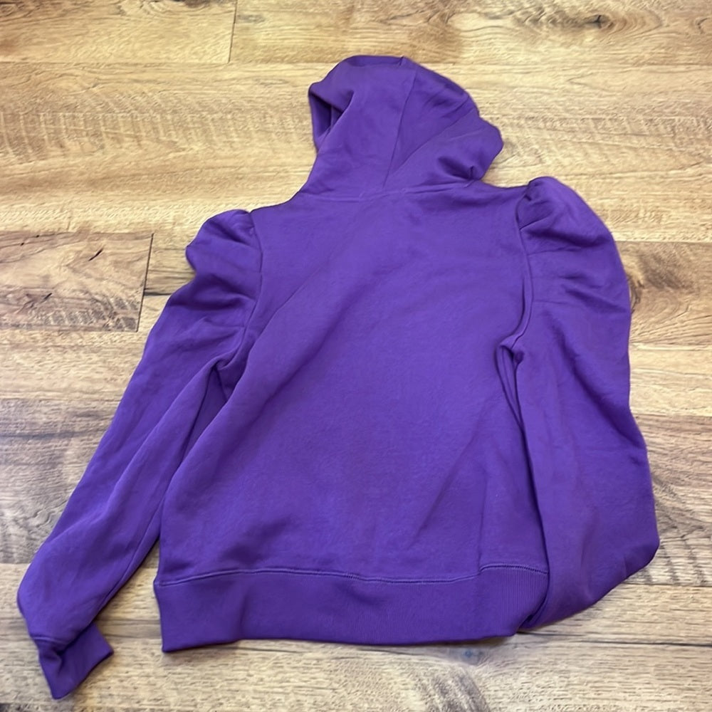 Rebecca Minkoff Women’s Purple Hooded Sweatshirt with Puffy Sleeve Size S