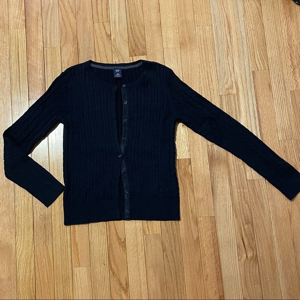 Gap Kids Black Button Down Sweater Size XXL