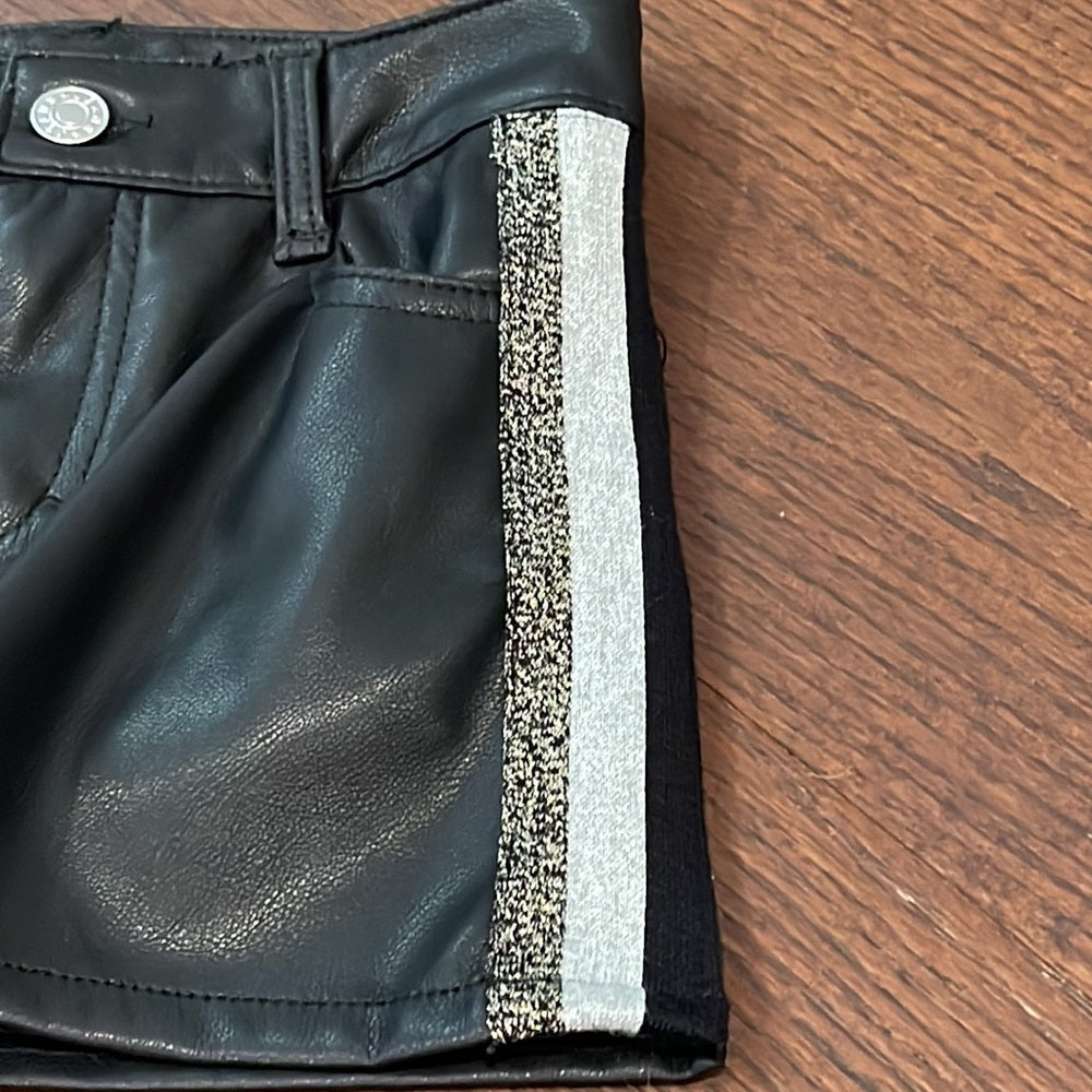 FBZ Black Faux Leather Girls Skirt Size 5