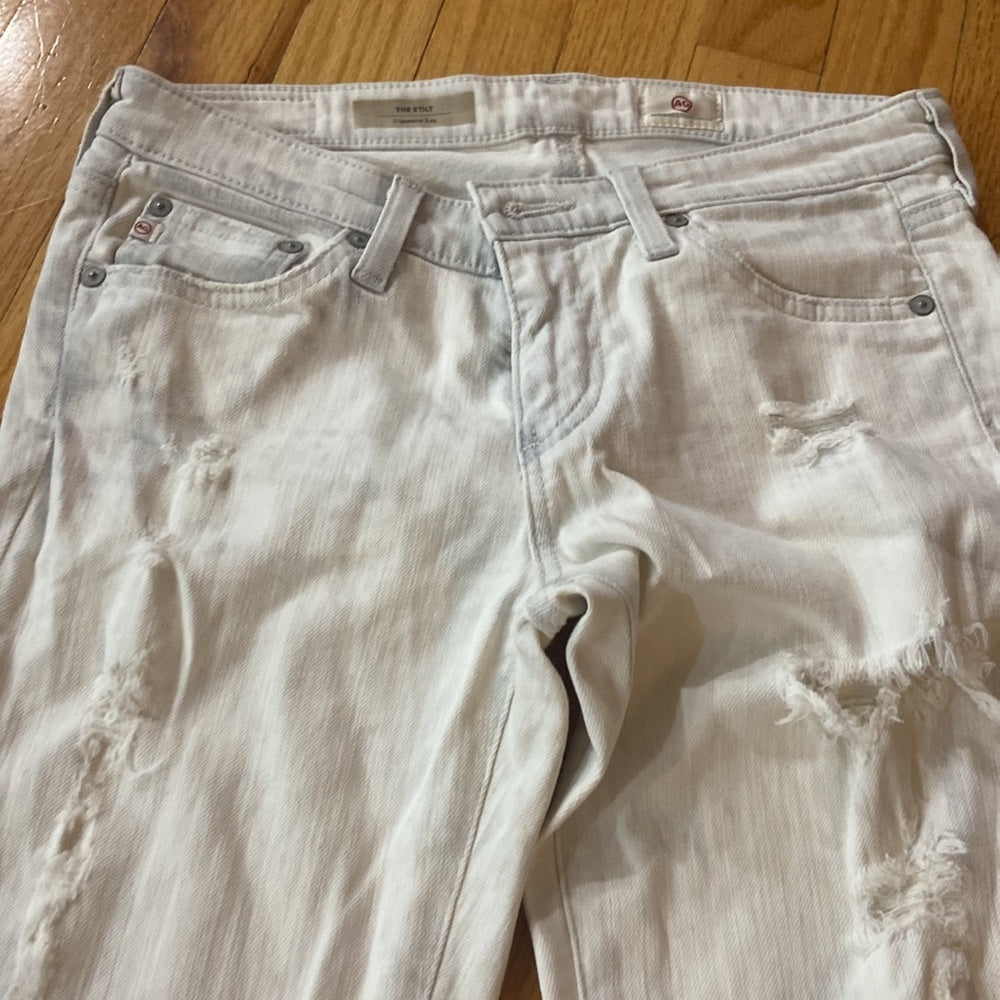 Women’s AG jeans. White washed blue. Size 27