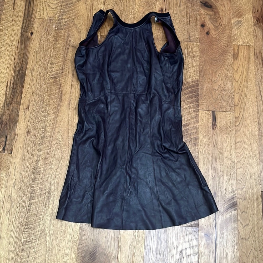 Derek Lam Women’s Dark Purple Leather Dress Size 4