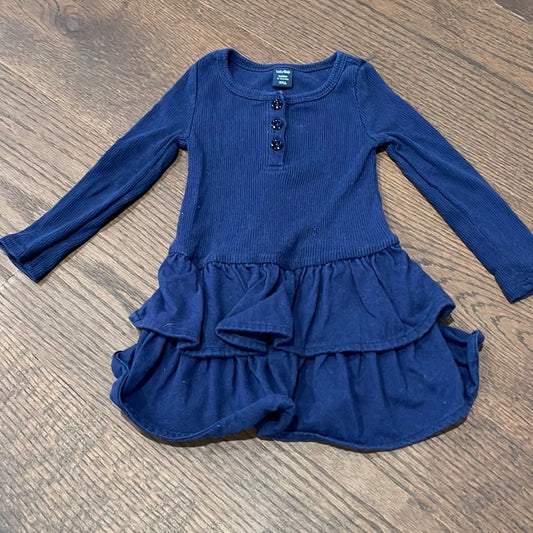 GIRLS Gap Navy Long Sleeve Dress Size 12-18 months