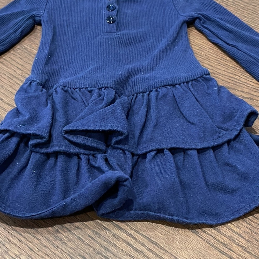 GIRLS Gap Navy Long Sleeve Dress Size 12-18 months