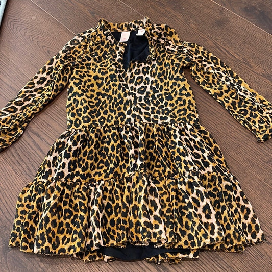 Scotch & Soda Leopard Long Sleeve Girls Dress Size 8