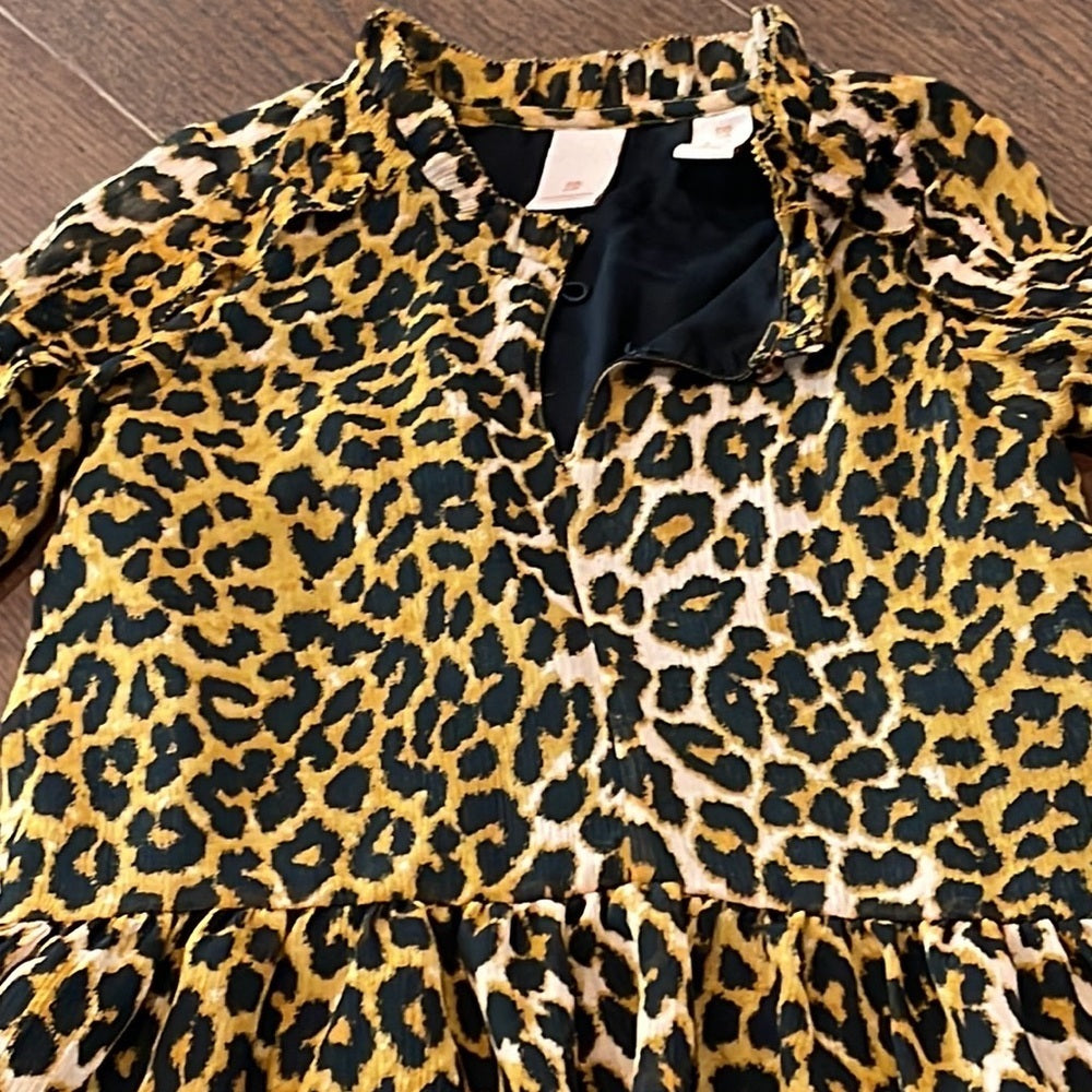 Scotch & Soda Leopard Long Sleeve Girls Dress Size 8