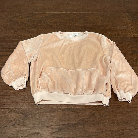 Bella Dahl Baby Pink Girls  Velvet Sweatshirt Size 6