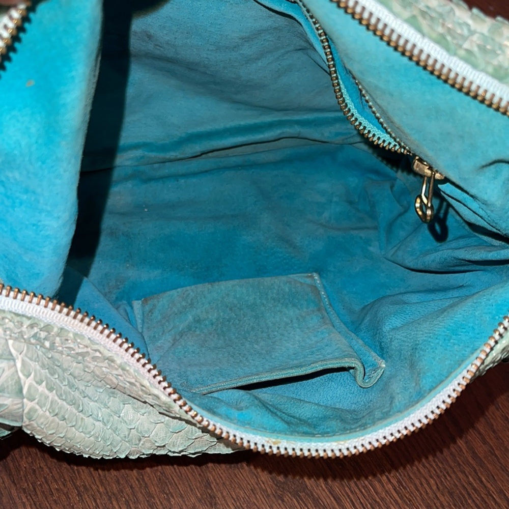 BE&D Bluish Green Skin Hobo Bag