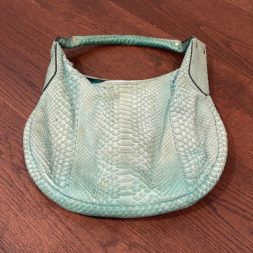 BE&D Bluish Green Skin Hobo Bag