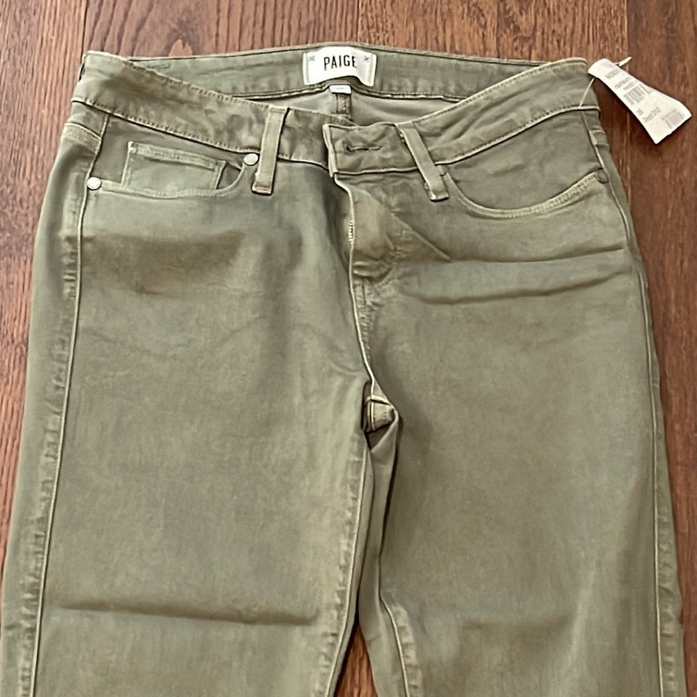 NWT Paige Green Women’s Skinny Jeans Size 28