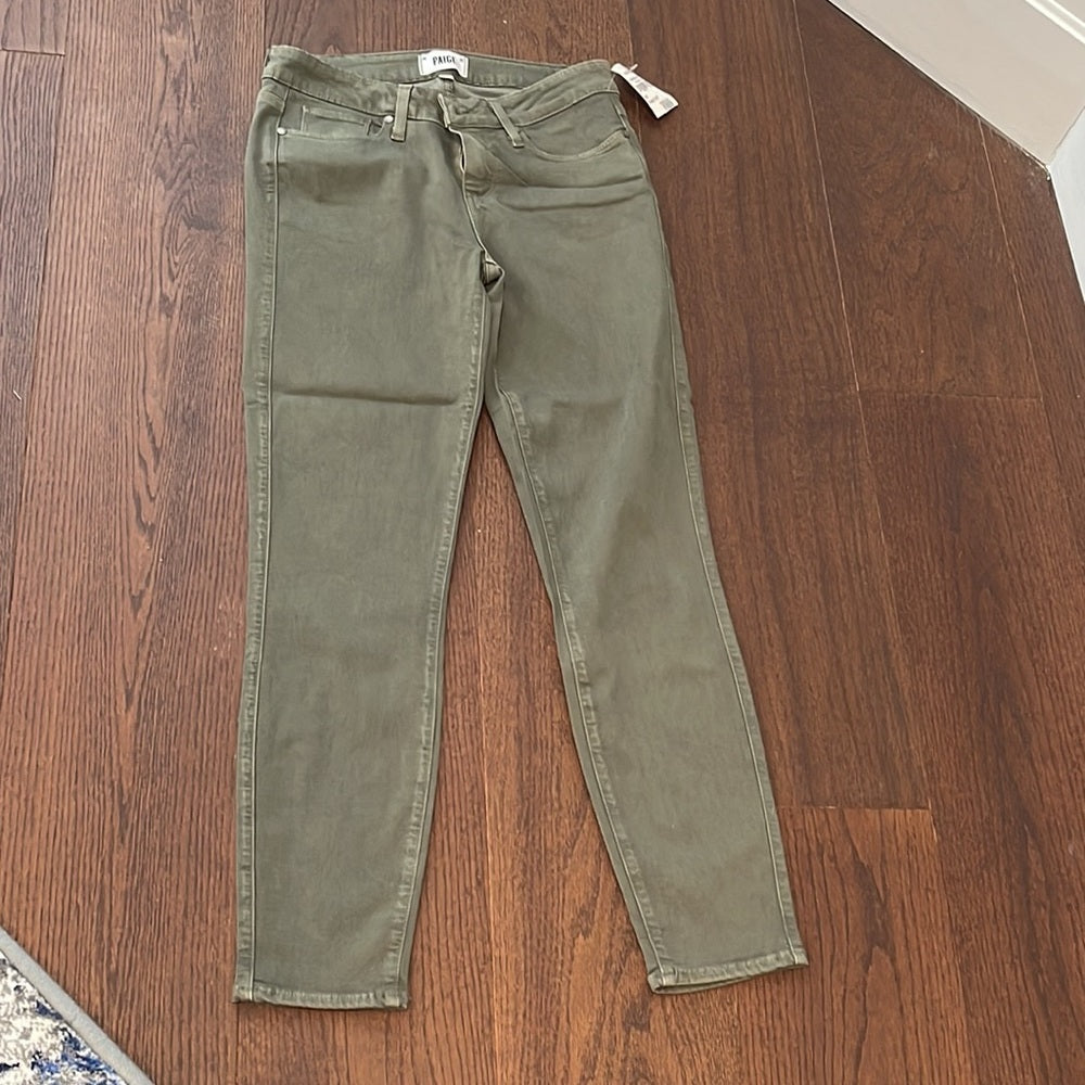 NWT Paige Green Women’s Skinny Jeans Size 28