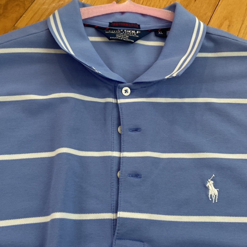 Men’s Ralph Lauren polo shirt. Blue/white. Size XL