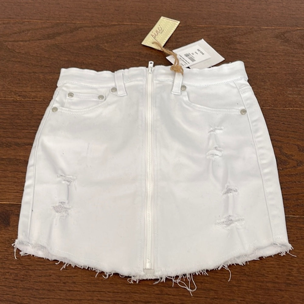 Nwt Pinc Girls White Jeans Skirt Size 12