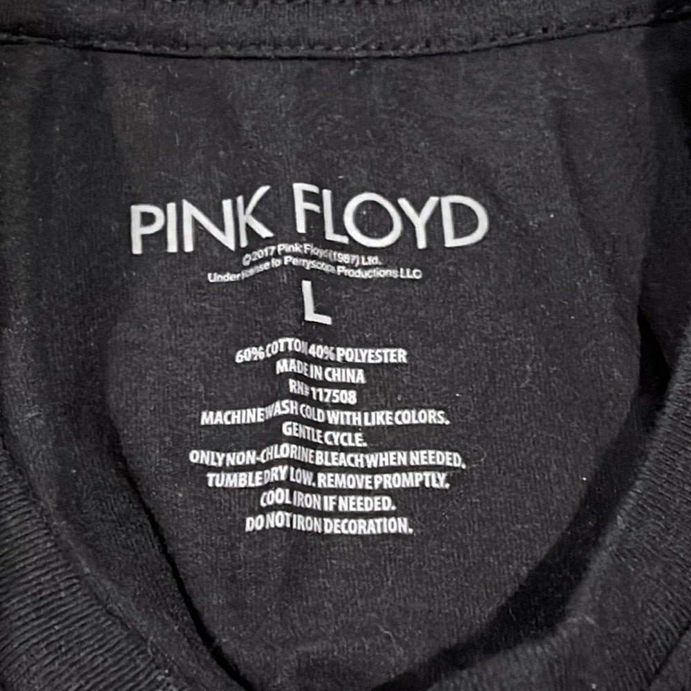 Pink Floyd Black T-Shirt with Tie Front Size Large