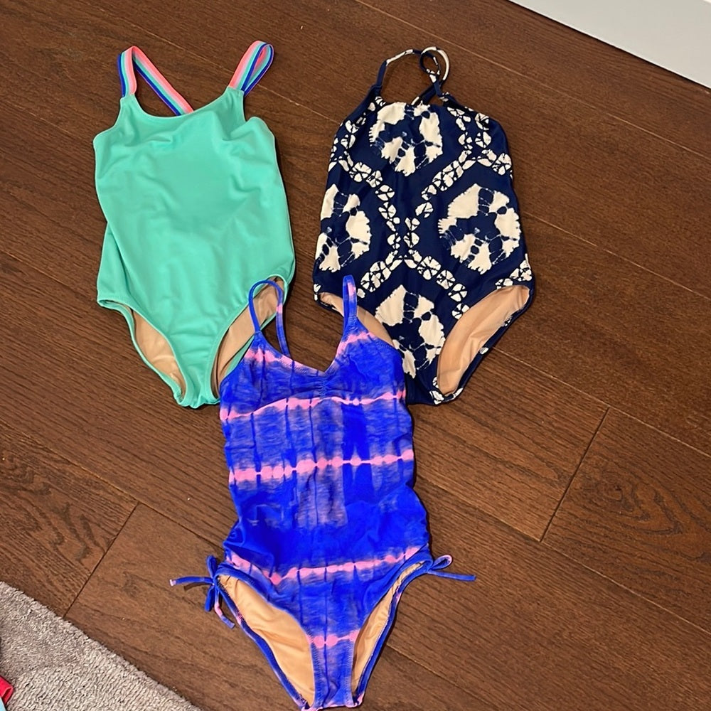 Crewcuts Girls Bundle of One Piece Bathing Suits Size 8