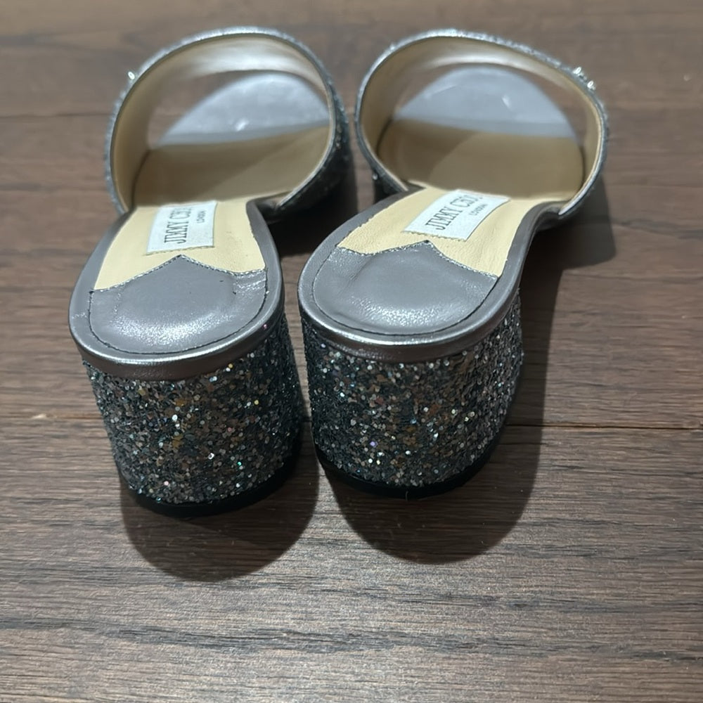 Jimmy Choo Women’s Sequined Minea 45 Slippers Size 37.5/7.5