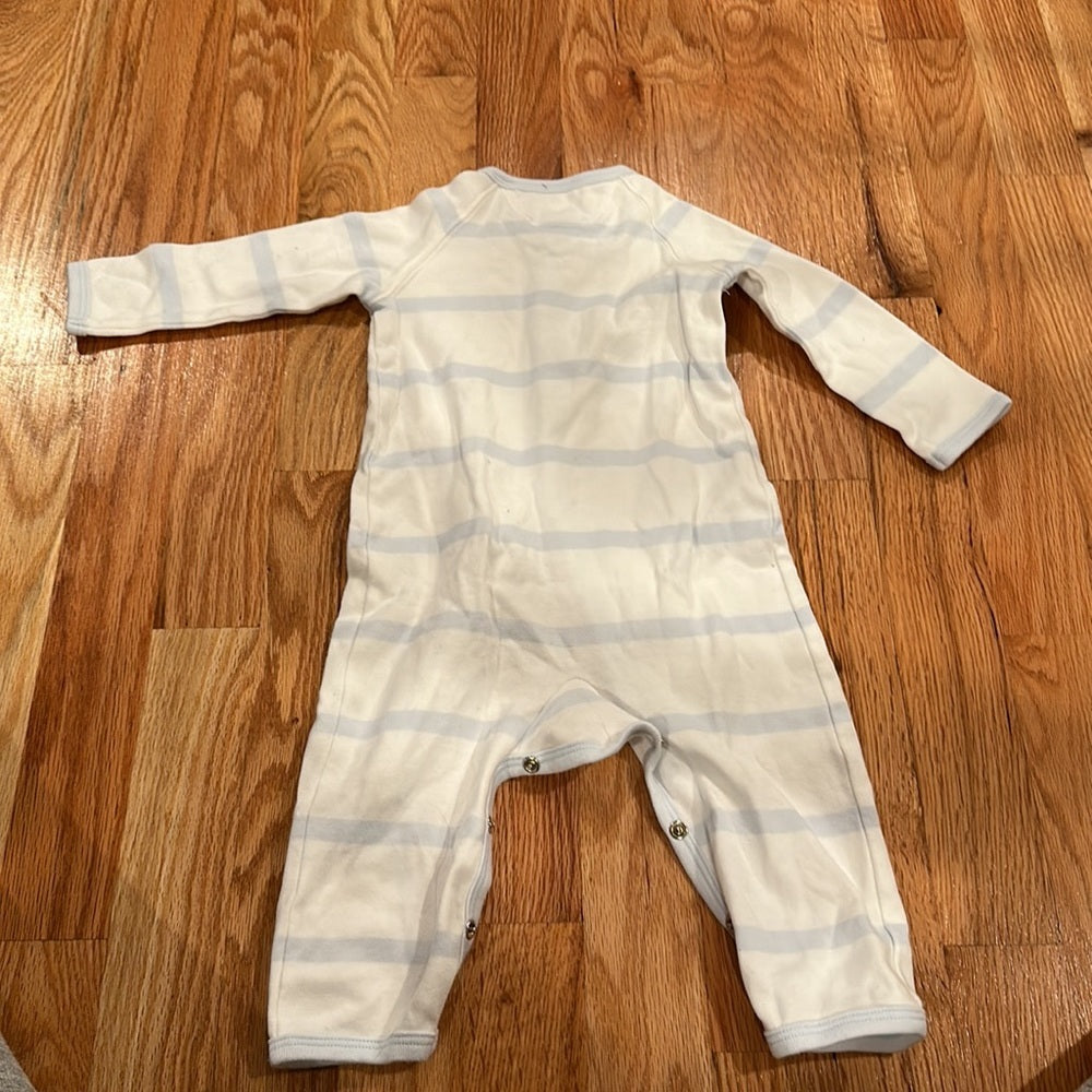 Boys Ralph Lauren Onsie. Size 9M. Blue and White striped pattern.